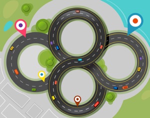 traffic circles: on and off ramps joined